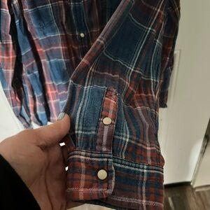 American Eagle Outfitters Blue and Red Plaid Shirt.